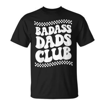 Badass Dads Club Groovy Retro Skeleton Dad Life Father's Day T-Shirt - Thegiftio UK