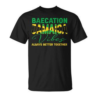 Baecation Jamaica Vibes Matching Couple Vacation Trip T-Shirt | Mazezy