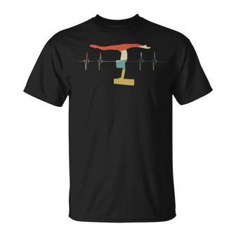 Balance Beam Heartbeat Retro Ecg Ekg T-Shirt - Monsterry AU