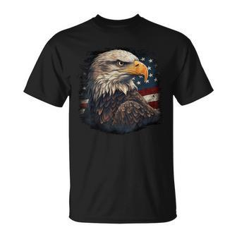 Bald Eagle Us American Flag 4Th Of July Proud Patriotic T-Shirt - Seseable