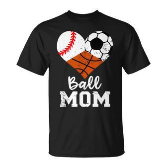 Ball Mom Baseball Soccer Basketball Mom T-Shirt - Monsterry UK