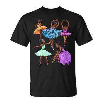 Ballerina Black African American Dancing Ballet Dance T-Shirt - Monsterry AU