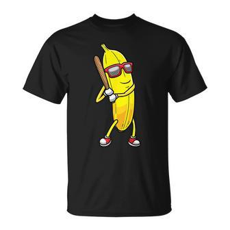 Banana Playing Baseball Fruit Lover Baseball Player T-Shirt | Mazezy DE
