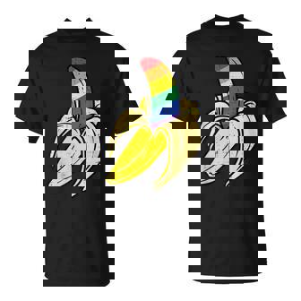 Bandera Arco Iris Banano Orgullo Gay Aliado Lgbtq Hombres Cachorro Camiseta unisex - Regaloses