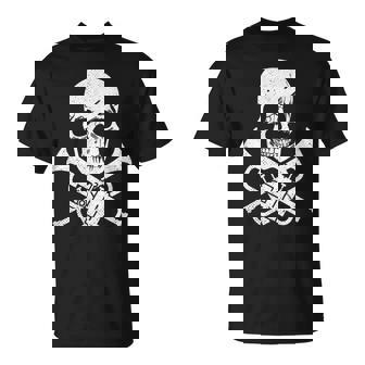 Bandera Pirata Con Calavera Y Trompeta Para Trompeta Camiseta unisex - Regaloses