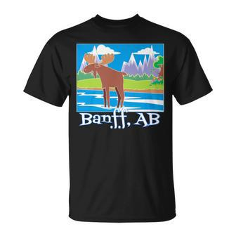 Banff Colorful Moose Nature Wildlife Summer Spring T-Shirt - Monsterry AU