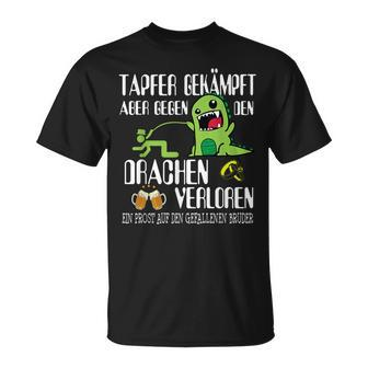 With Bapfer Fighter Dragon Poltern Stag Night Black S T-Shirt - Seseable