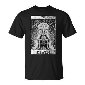 Baphomet Occult Satan Goat Head Tarot Card Death Unholy T-Shirt - Monsterry