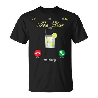 Bar Is Calling Mobile Call Wine Day Drinking T-Shirt - Monsterry CA
