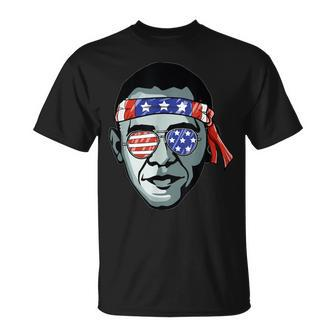 Barack Obama Usa Glasses Bandana Patriotic Proud Democrat T-Shirt - Monsterry