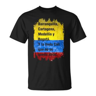 Barranquilla Cartagena Medellin Y Bogota Cali Colombian Flag T-Shirt - Monsterry AU