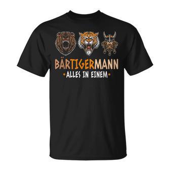 Bärtigermann Alles In Einem Bär Tiger Viking Man T-Shirt - Seseable