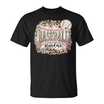 Baseball Grandma From Grandson Leopard Softball Mother's Day T-Shirt - Monsterry UK