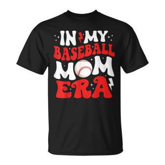 In My Baseball Mom Era Cute Groovy Baseball T-Shirt - Monsterry