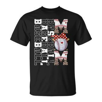 Baseball Mom Leopard Softball Mom Mother's Day 2024 T-Shirt - Monsterry DE