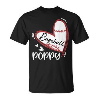 Baseball Poppy Heart Baseball Pride Mother's Day T-Shirt - Monsterry