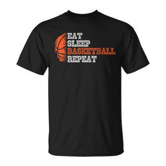 Basketball Player Boy Eat Sleep Basketball Repeat T-Shirt - Seseable