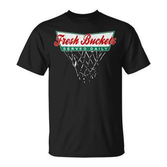 Basketball Player Fresh Buckets Served Daily Bball T-Shirt | Mazezy