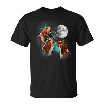Basset Hound Howling At The Moon Basset Hound T-Shirt - Monsterry CA