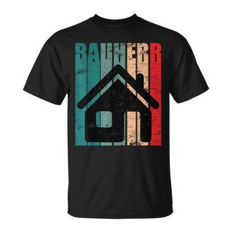 Bauherr Hausbau Eigenheim Vintage Slogan Immobilie T-Shirt - Seseable