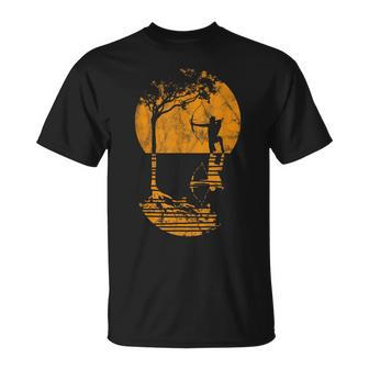 Baum und Schaukel Design T-Shirt für Herren im Sonnenuntergang Look - Seseable