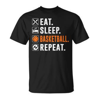 Bball Eat Sleep Basketball Repeat Basketball Player T-Shirt - Thegiftio UK