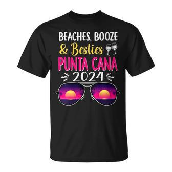 Beaches Booze Besties Punta Cana 2024 Vacation Spring Break T-Shirt - Thegiftio UK