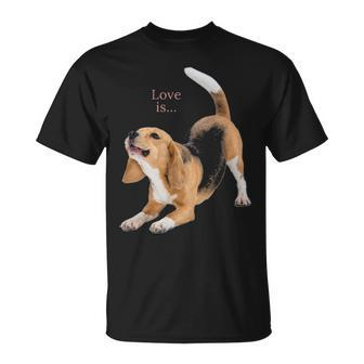 Beagle Beagles Love Is Dog Mom Dad Puppy Pet Cute T-Shirt | Mazezy