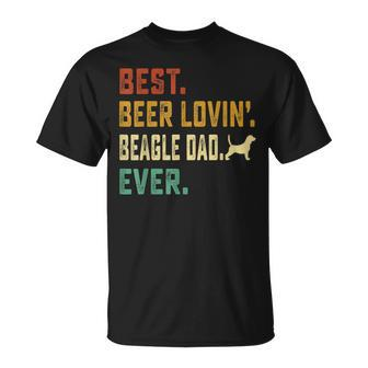Beagle Dog Lover Best Beer Loving Beagle Dad Fathers Day T-Shirt - Monsterry UK