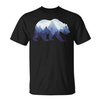 Bear Double Exposure Surreal Wildlife Animal T-Shirt - Monsterry DE