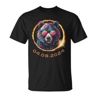 Bear With Sunglasses Total Solar Eclipse 2024 T-Shirt - Monsterry CA