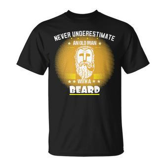 Bearded Grandpa Never Underestimate T-Shirt - Thegiftio UK