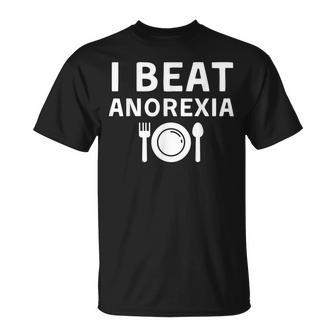 I Beat Survived Anorexia Awareness Survivor Women T-Shirt - Monsterry