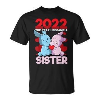 Becoming A Sister 2022 Bunny Baby Sibling Announcement T-Shirt - Monsterry CA