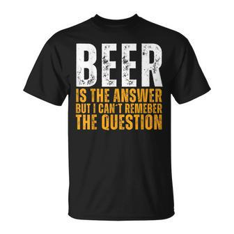Beer Is The Answer Graphic Beer T-Shirt - Thegiftio