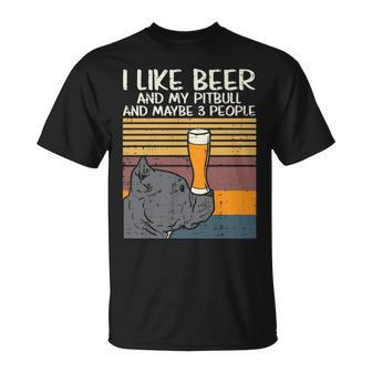 Beer Pitbull 3 People Drinking Pitties Dog Lover Owner Gif T-Shirt | Mazezy
