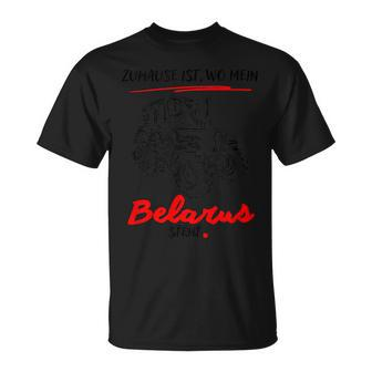 Belarus-Mts-Zuhause Ist Wo Mein Belarus Steht Gray T-Shirt - Seseable