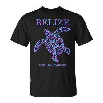 Belize Sea Turtle Retro Boys Girls Vacation Souvenir T-Shirt - Seseable
