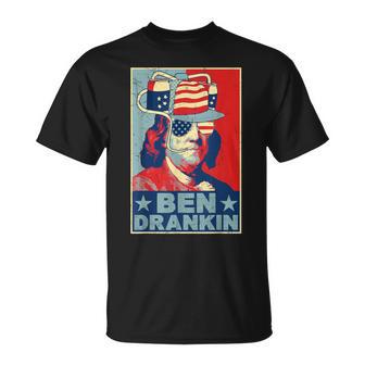 Ben Drankin Beer 4Th Of July Retro Beer Lover Drinking Team T-Shirt - Seseable