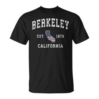 Berkeley California Ca Vintage American Flag Sports T-Shirt - Monsterry