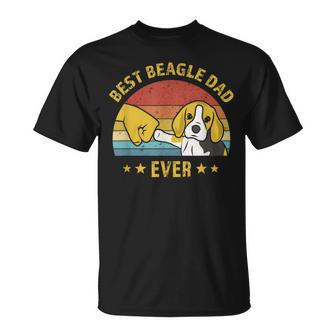 Best Beagle Dad Ever Retro Vintage Puppy Dog Daddy T-Shirt - Seseable