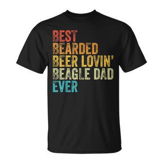 Best Bearded Beer Lovin Beagle Dad Pet Lover Dog Owner Retro T-Shirt - Monsterry CA
