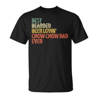 Best Bearded Beer Lovin Chow Chow Dad Pet Lover Owner T-Shirt - Monsterry