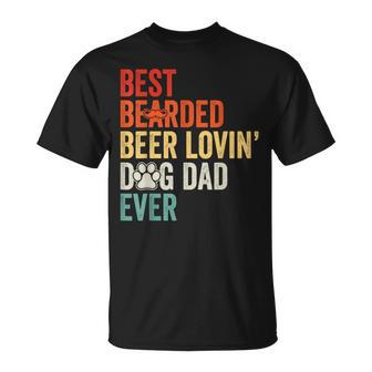 Best Bearded Beer Lovin' Dog Dad Ever T-Shirt - Monsterry