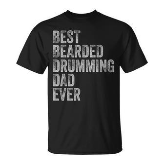 Best Bearded Drumming Dad Fathers Day T-Shirt - Monsterry