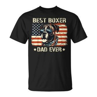 Best Boxer Dad Ever American Flag Dog Lover Father's Day T-Shirt - Thegiftio UK