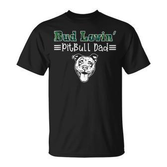 Best Bud Loving Pitbull Dad Pitbull Father's Day T-Shirt - Monsterry DE