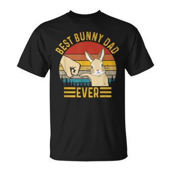 Best Bunny Dad Ever Vintage Rabbit Lover Father Pet Rabbit T-Shirt - Monsterry