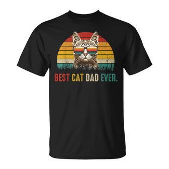 Best Cat Dad Ever Fathers Day Vintage Cat Daddy T-Shirt - Monsterry AU