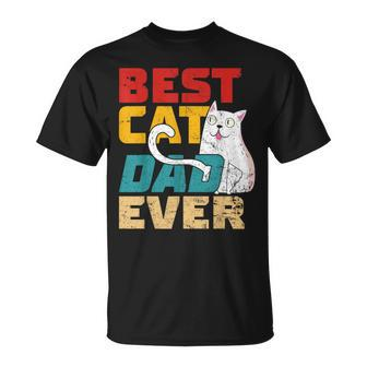 Best Cat Dad Ever Cat Dad Cat Lover Father Day Vintage T-Shirt - Seseable